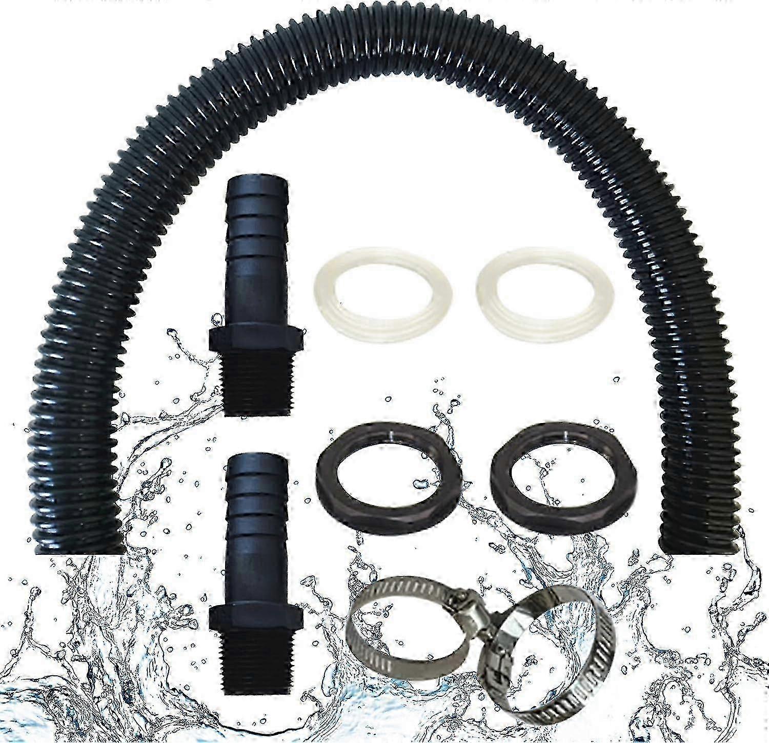 Rain Hose Pipe Set with 2 Locking Nut Sockets, 100 cm Length for Garden Watering
