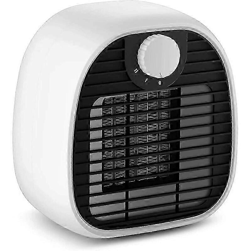 1000W Portable Fan Heater Small Heater Electric Table Heater Fast Heating Low Battery Two-speed Adjustment,White