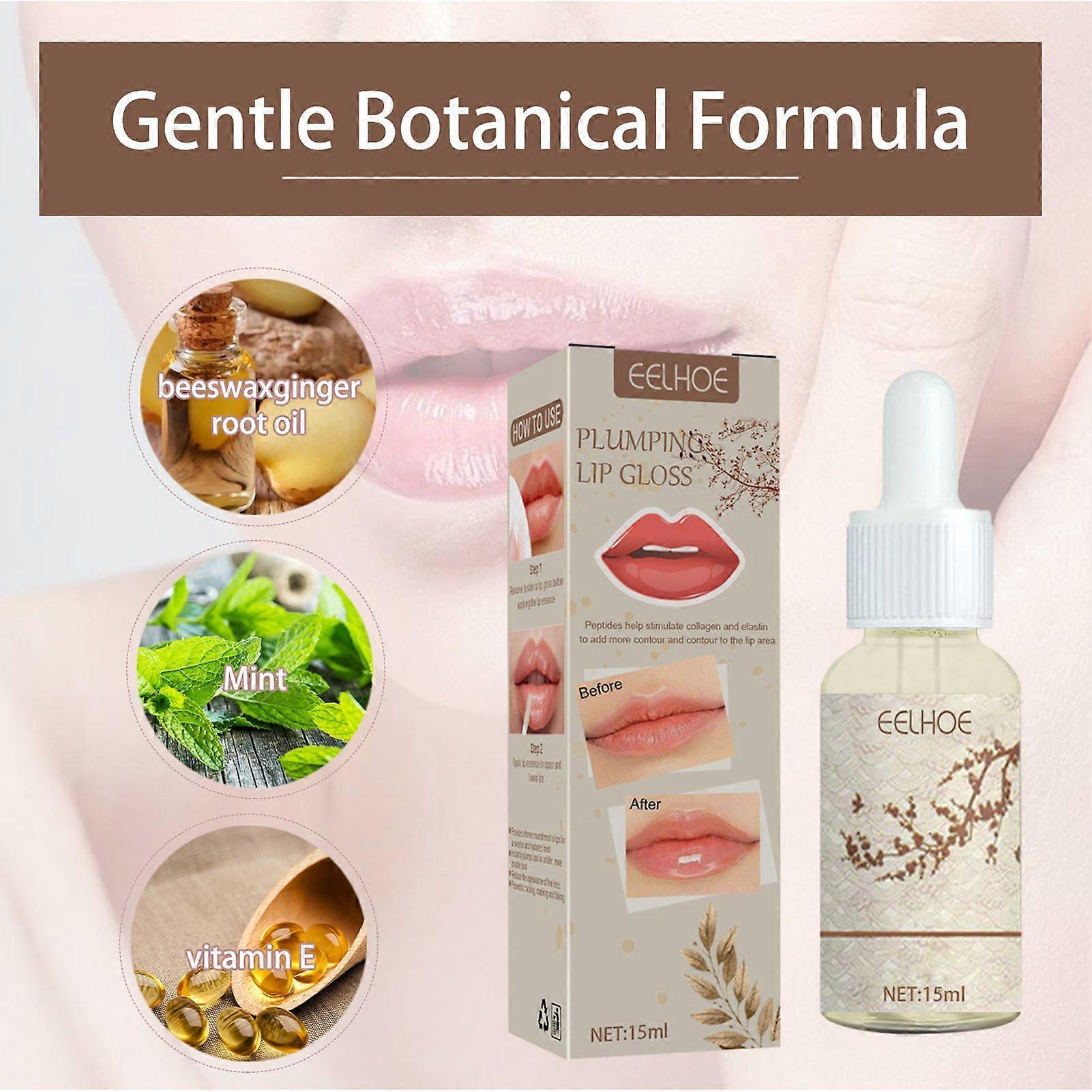 EELHOE Lip Plumping Gloss 15ML/Bottle Hydrating Nourishing Invigorating High-Shine