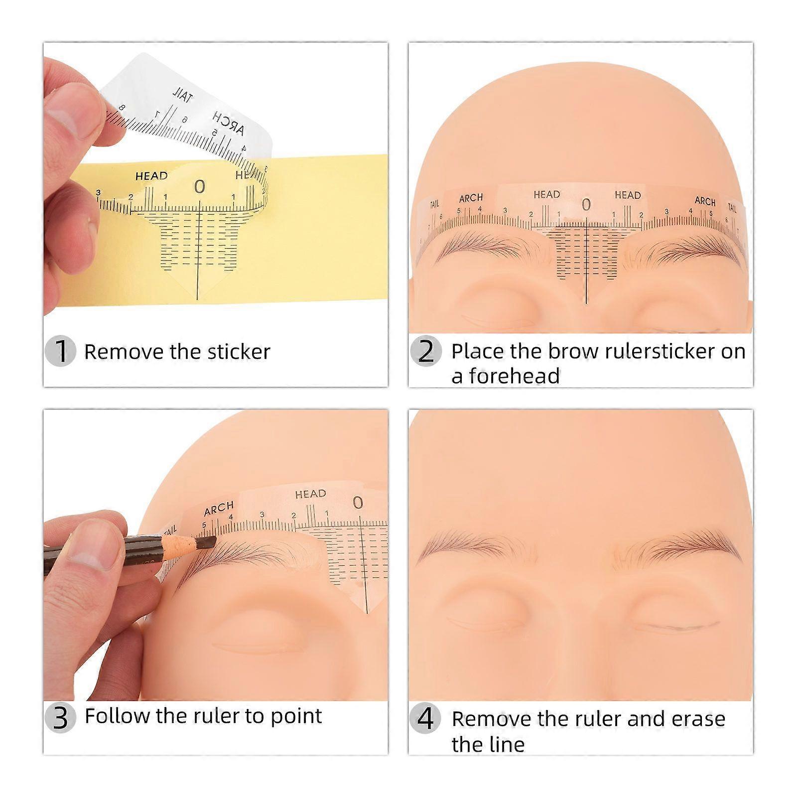 10PCS Eyebrow Ruler Sticker Disposable Eyebrow Stencil Microblading Ruler Eyebrow Shape Kit for Microblading Supplies