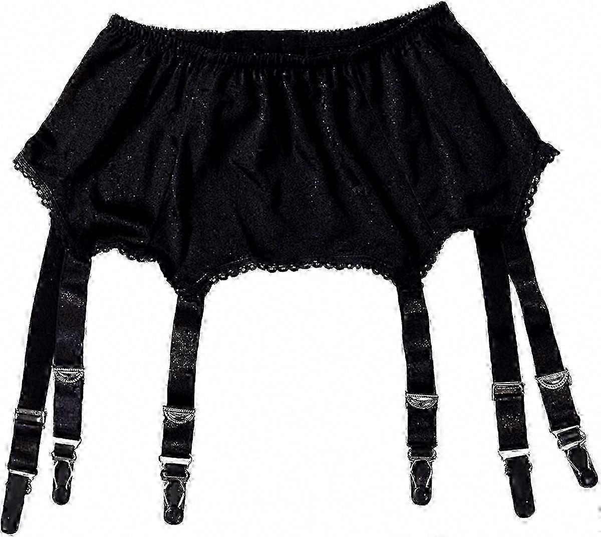 High-Waisted Suspender Garter Belts with 6 Straps for Stockings Sizes 6-28