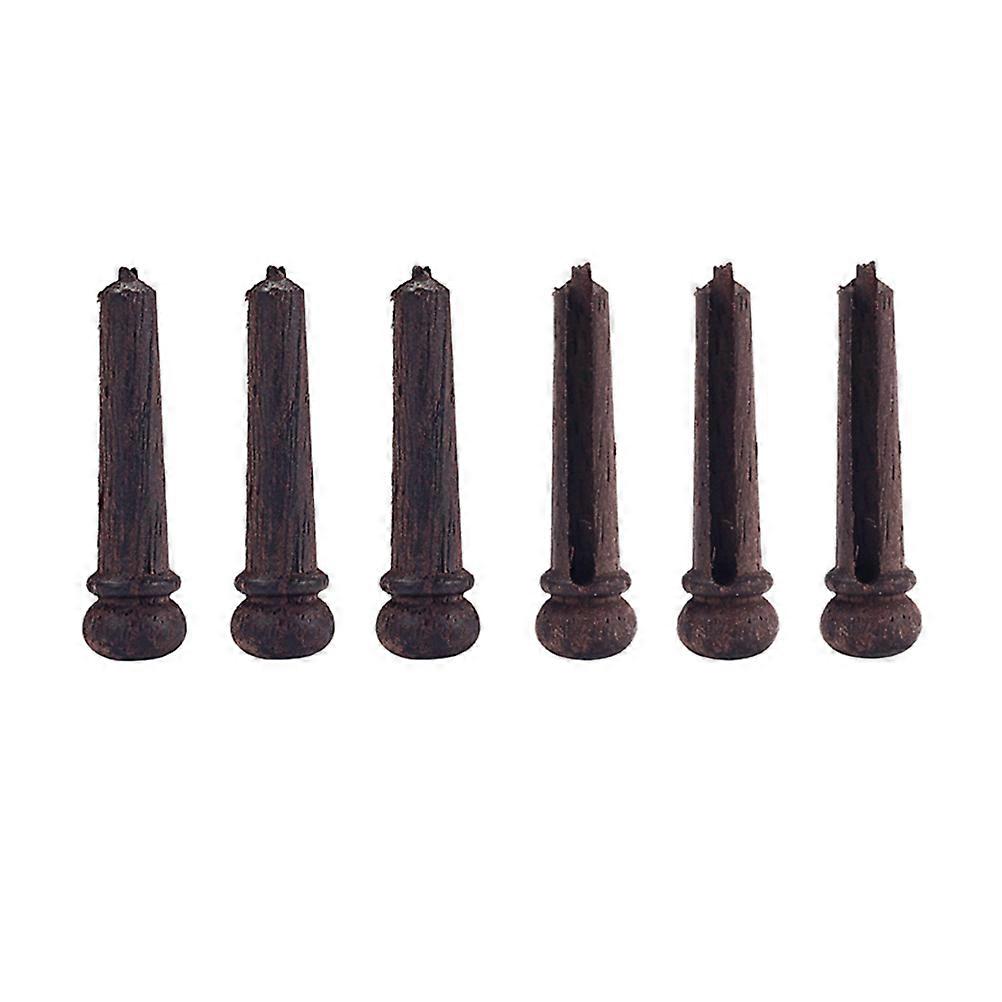 Rosewood Guitar Bridge Pin for Better Tone Quality and Performance 6pcs Coffee Color