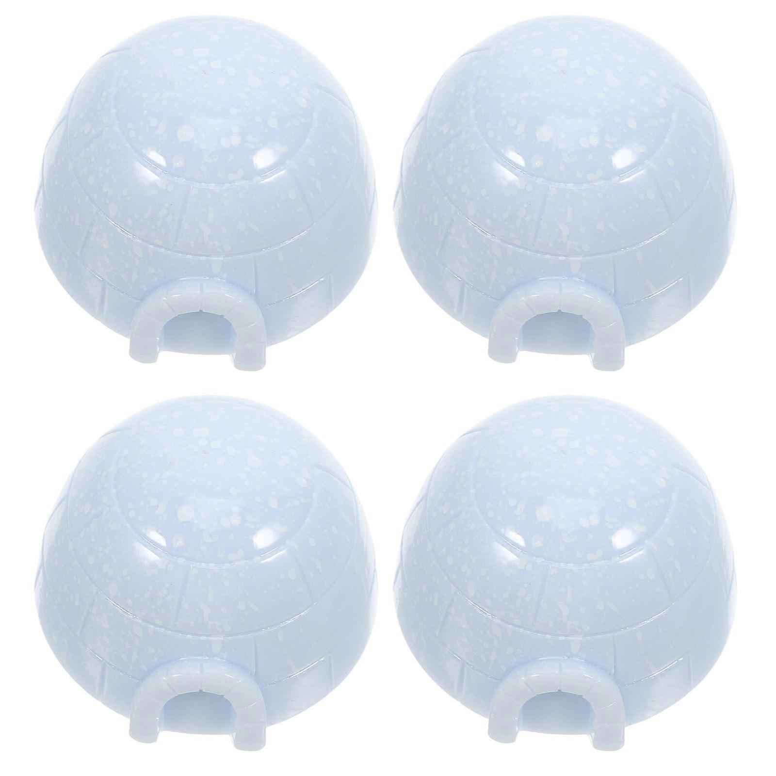 Skyblue Resin Ice House Statues for Decor Unique Micro Landscape Miniatures Craftsmanship 4pcs