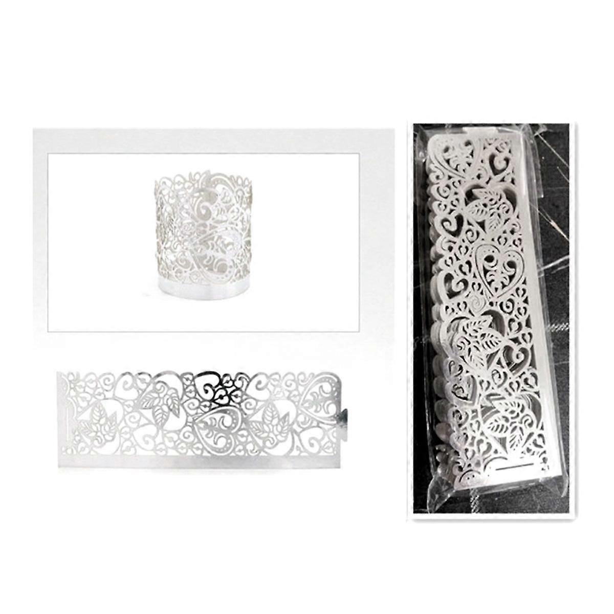 50PCS LED Candle Lampshade Laser Cut Napkin Ring Napkin Buckle Holder Laser-Hollowed Lampshade Part
