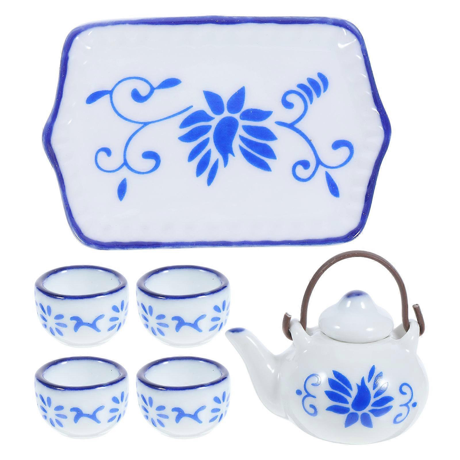Mini Tea Set Models Mini Ceramic Tea Pot for Decoration Use 1Set