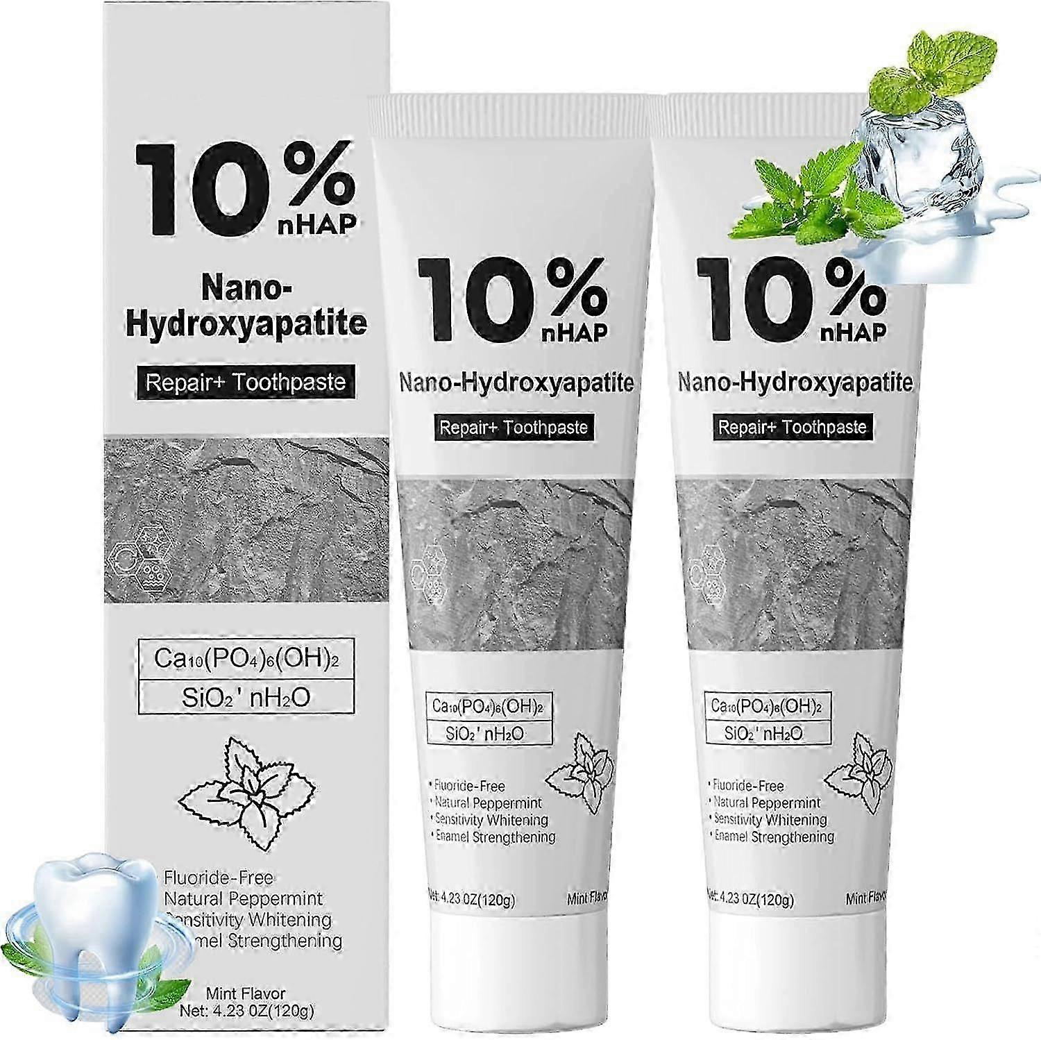 Suitable for Sensitive Teeth Hydroxyapatite Toothpaste, Enamel Protection, Fluoride-Free, Gentle Mint Fresh Breath-jc