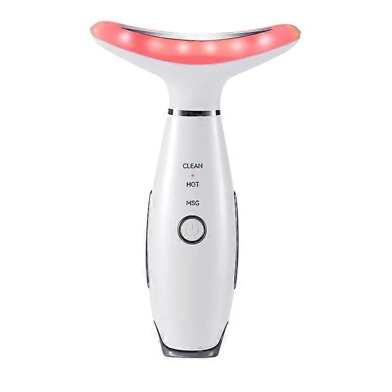 Neck Face Massager, Facial Massager for Double Chin, 3 Modes, Face Sculpting Tool with Vibration - White