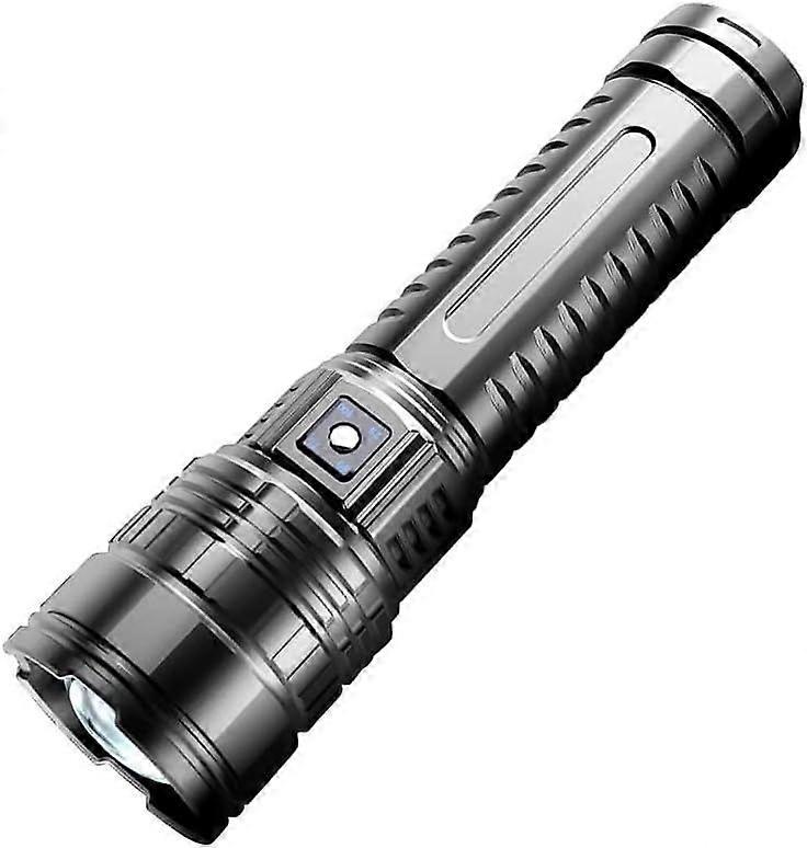 Long Range Bright Flashlight High Power Led Telescopic Bright Flashlight(Black)