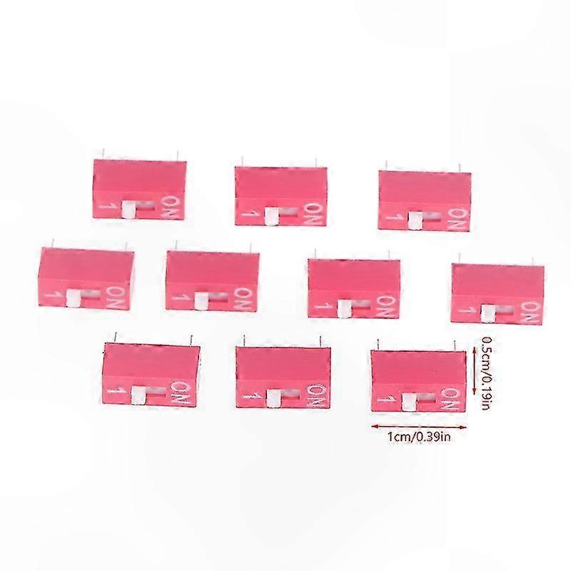10Pcs DIP Slide Switch Module 2.54mm Pitch Red Toggle for DIY Electronics Projects