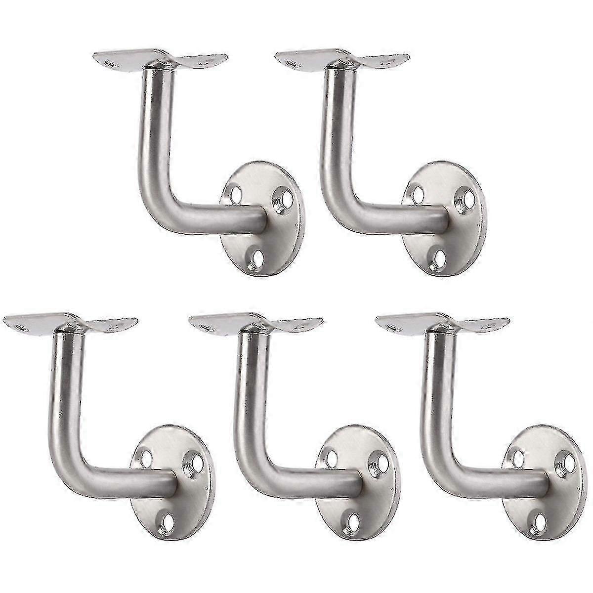 5pcs Stainless Steel Stair Handrail Brackets for Bannister Support Wall Mount