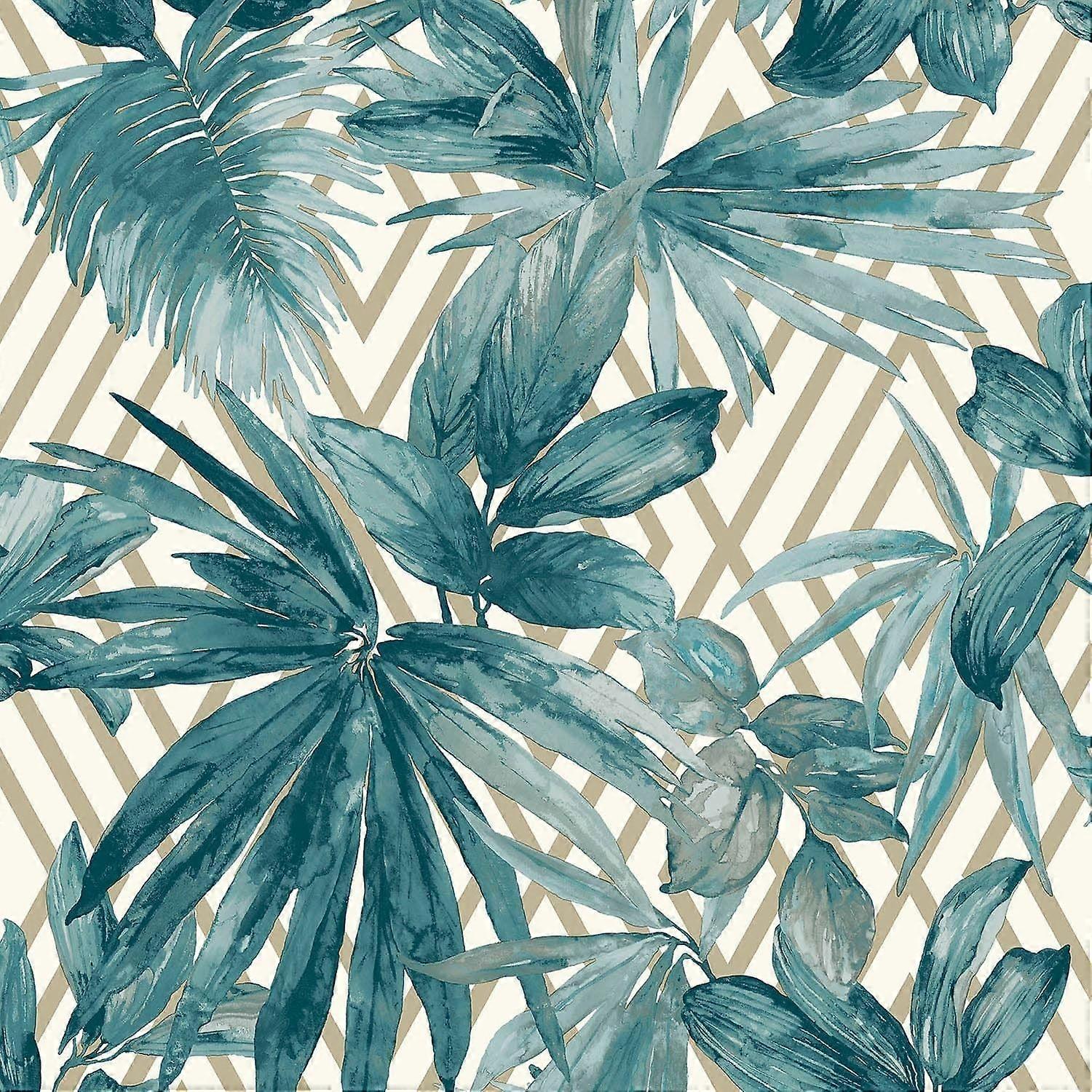 Forage Teal Wallpaper by Grandecor