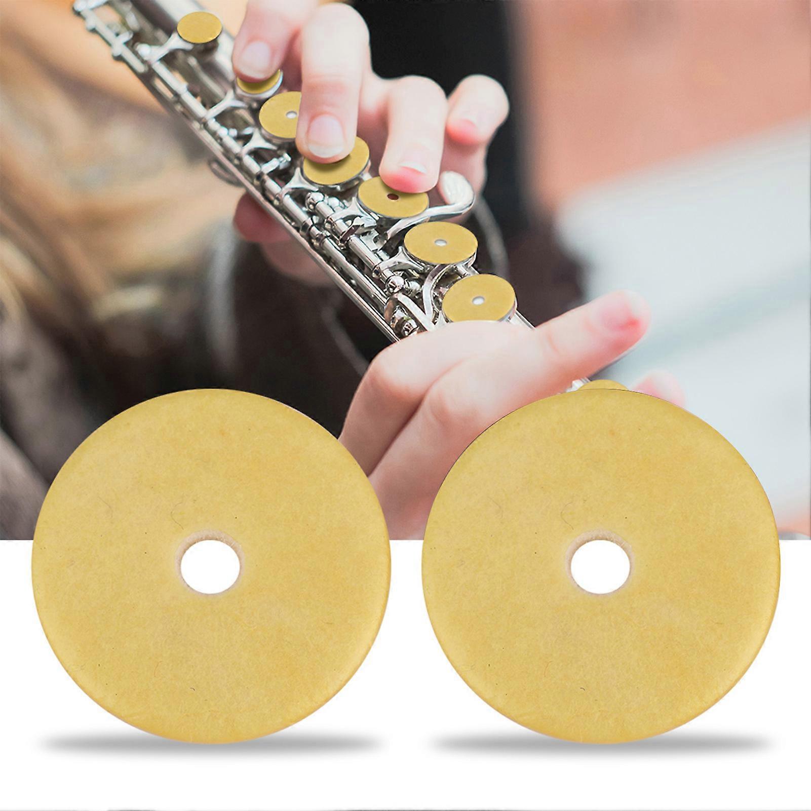16 Pcs Yellow Felt Flute Pads Set Durable Replacement Accessories