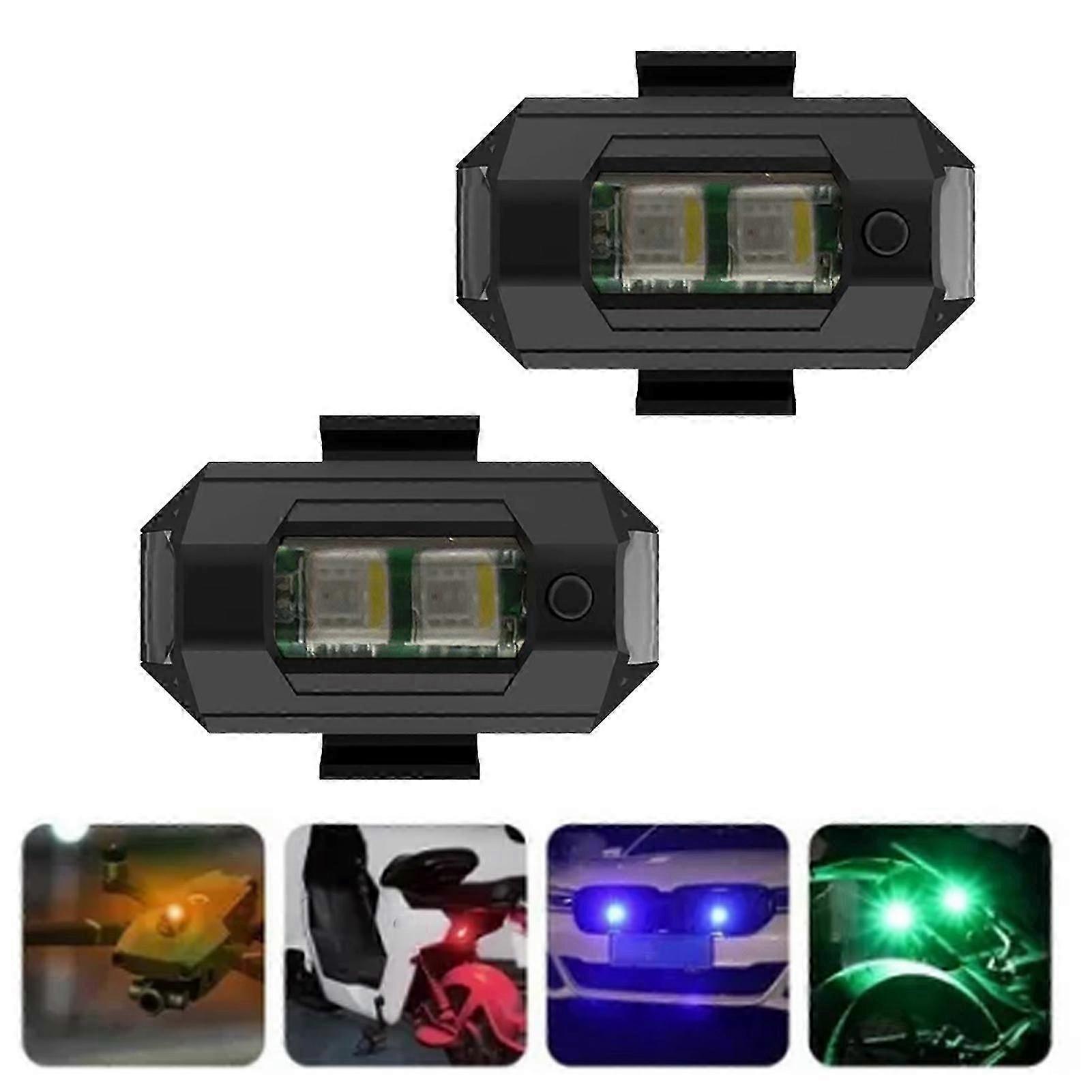USB Charging LED Motorcycle Strobe Flashing Lights - 2PCS, Universal & Lightweight for High Visibility in Europe 2025
