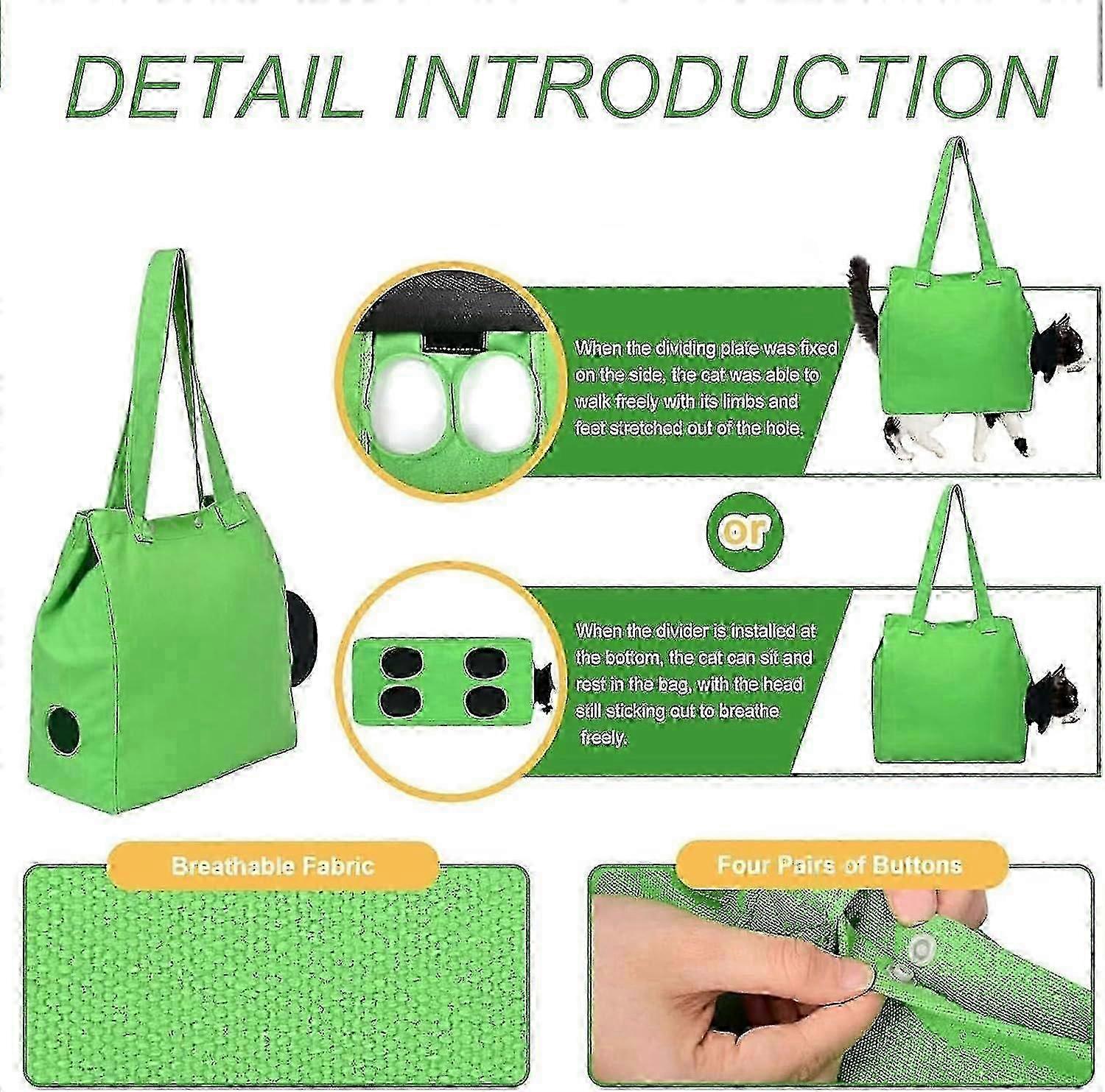 Petm Cat Tote Bag,pet Bag,cat Tote Bag Carrier,cat Walking Bag, Cat Tote Bag Carrier Walker Leg Holes, Multifunctional Pet Backpack