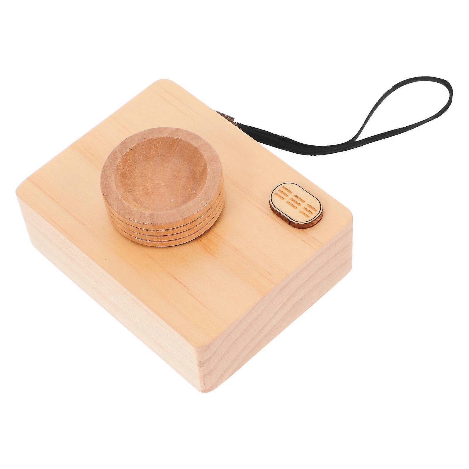 Vintage Camera Decor Wooden Toy Camera Music Box for Decor 4Pcs Set