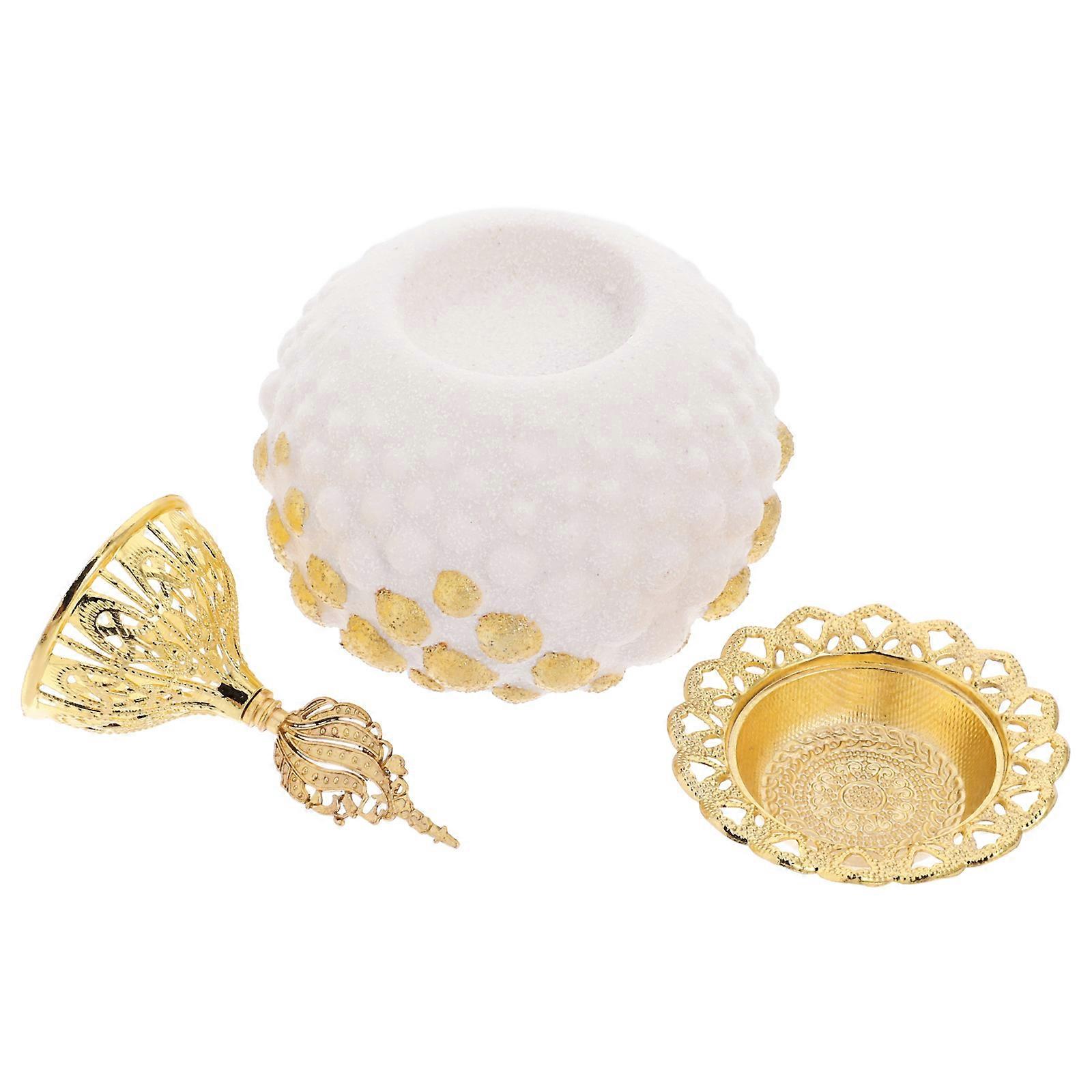 Incense Burner Ceramic Censer for Home Use White Retro Style
