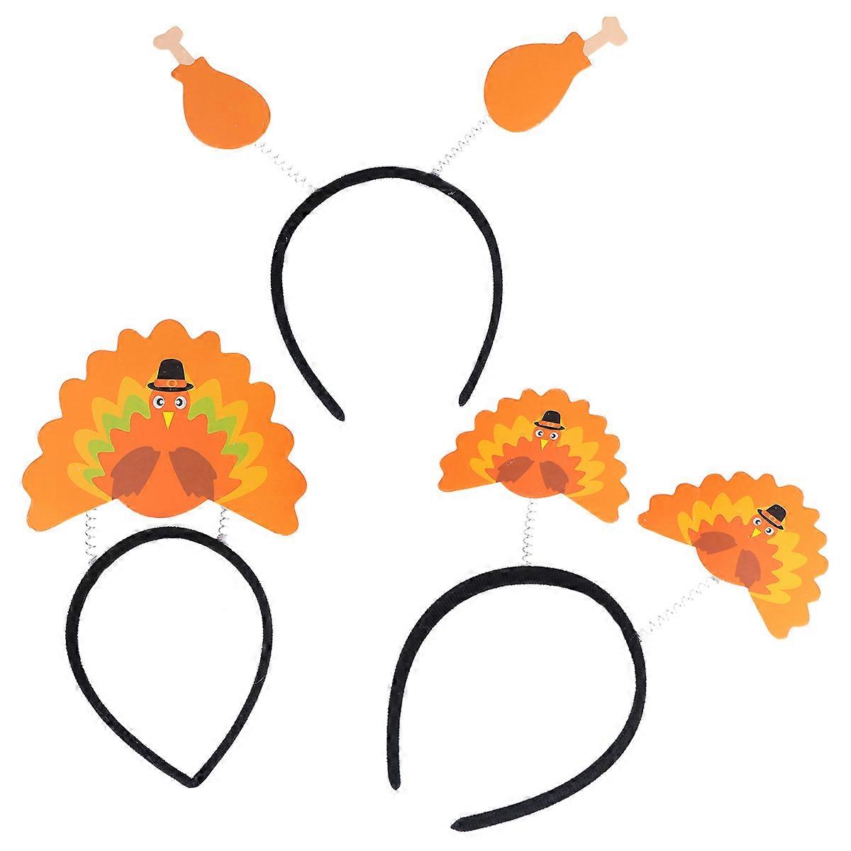 Turkey Headband Decoration with 3Pcs for Thanksgiving Day