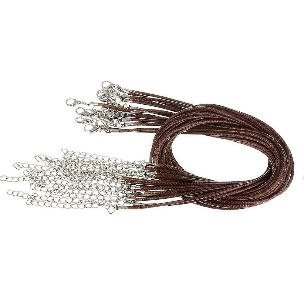 Wax String Necklace Strap for Decoration 100Pcs Coffee Color DIY Hanging Rope