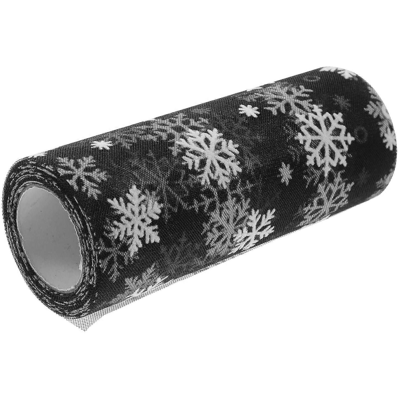 Snowflake Tulle Roll Black for DIY 10 Yards Christmas Decoration Ribbon