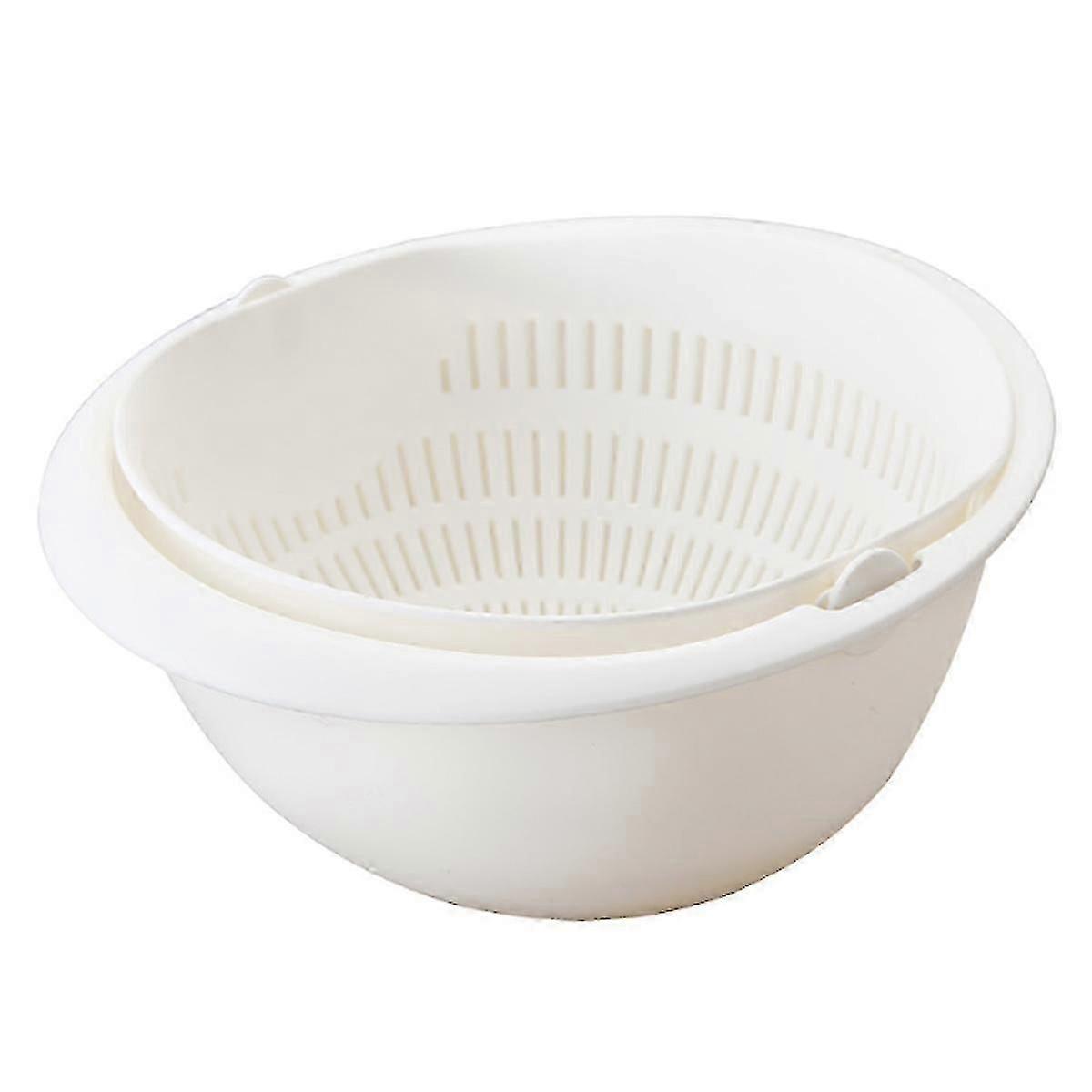 Kitchen Strainer, Double Layer Plastic Food Strainer for Fruits Vegetables Rice