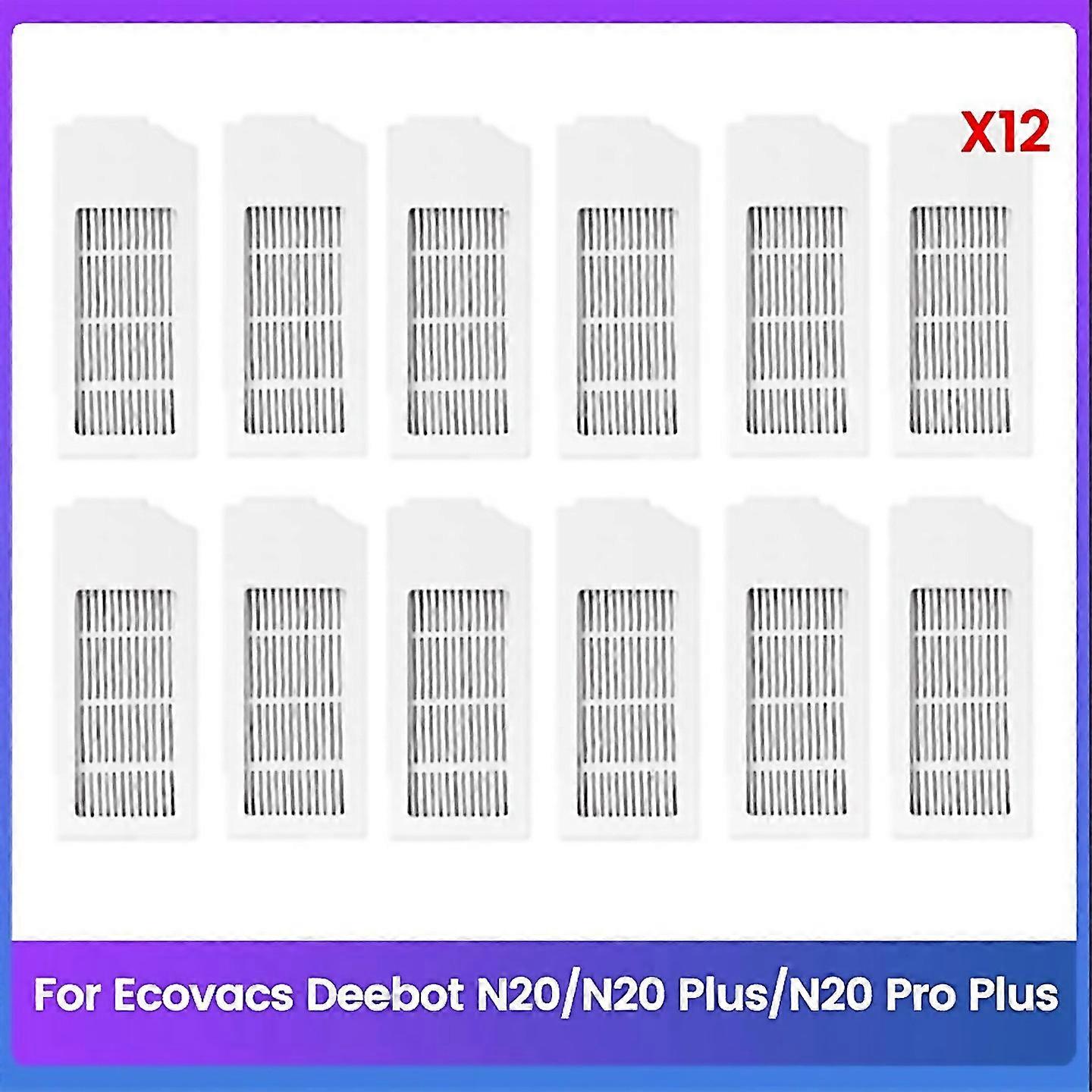 For 12pcs Hepa Filtes For Ecovacs Deebot N20n20 Plusn20 Pro Plus Vacuum