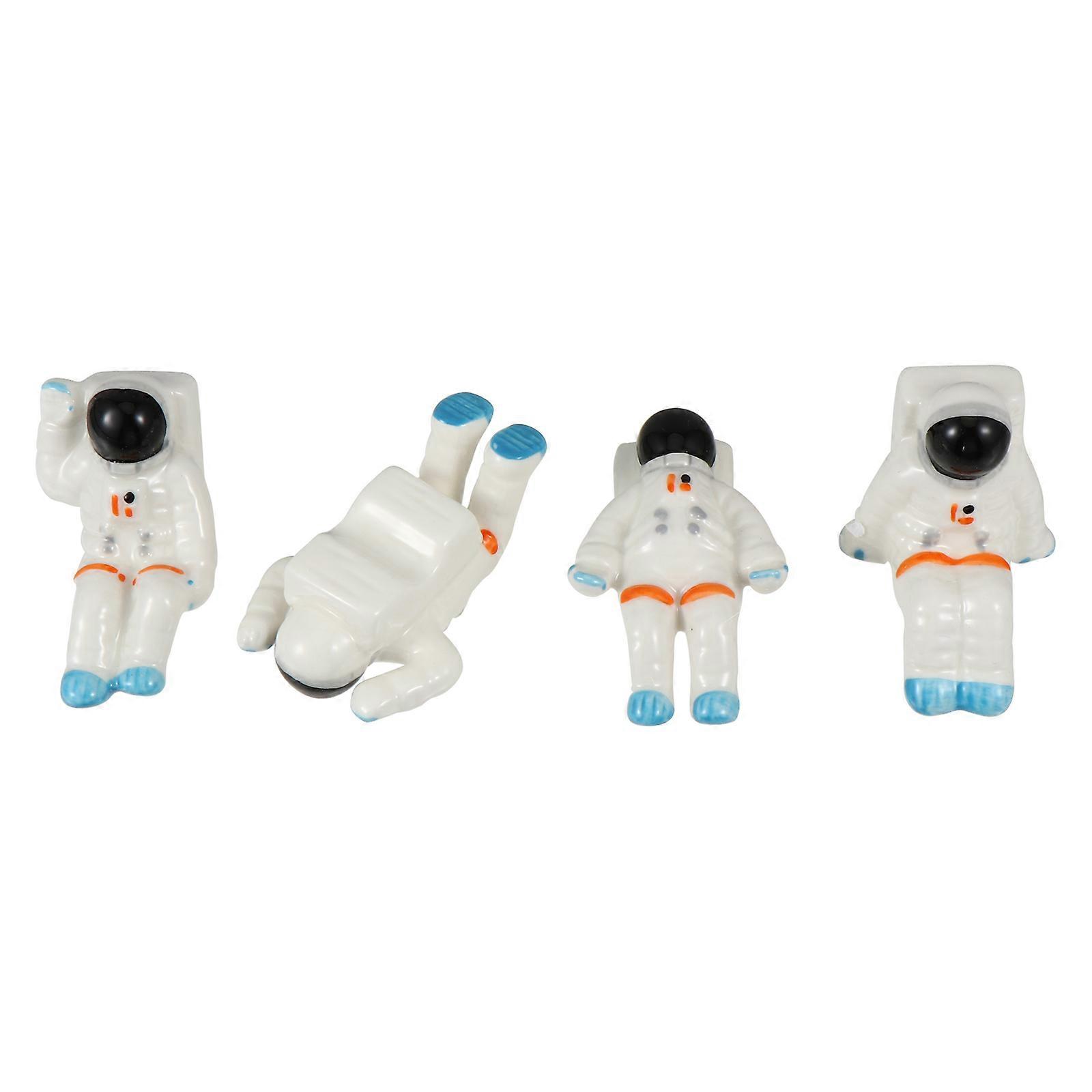 Ceramic Chopsticks Holder Astronaut Design for Restaurant 4Pcs Set