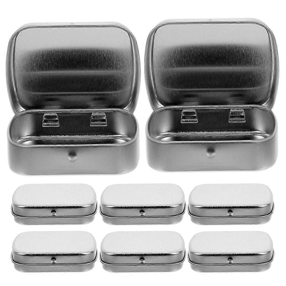 Sugar Storage Candy Tinplate Boxes for Decoration 8Pcs Silver Metal Containers