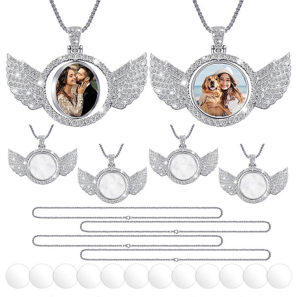 Sublimation Rhinestone Trays Pendant Set, Round Style