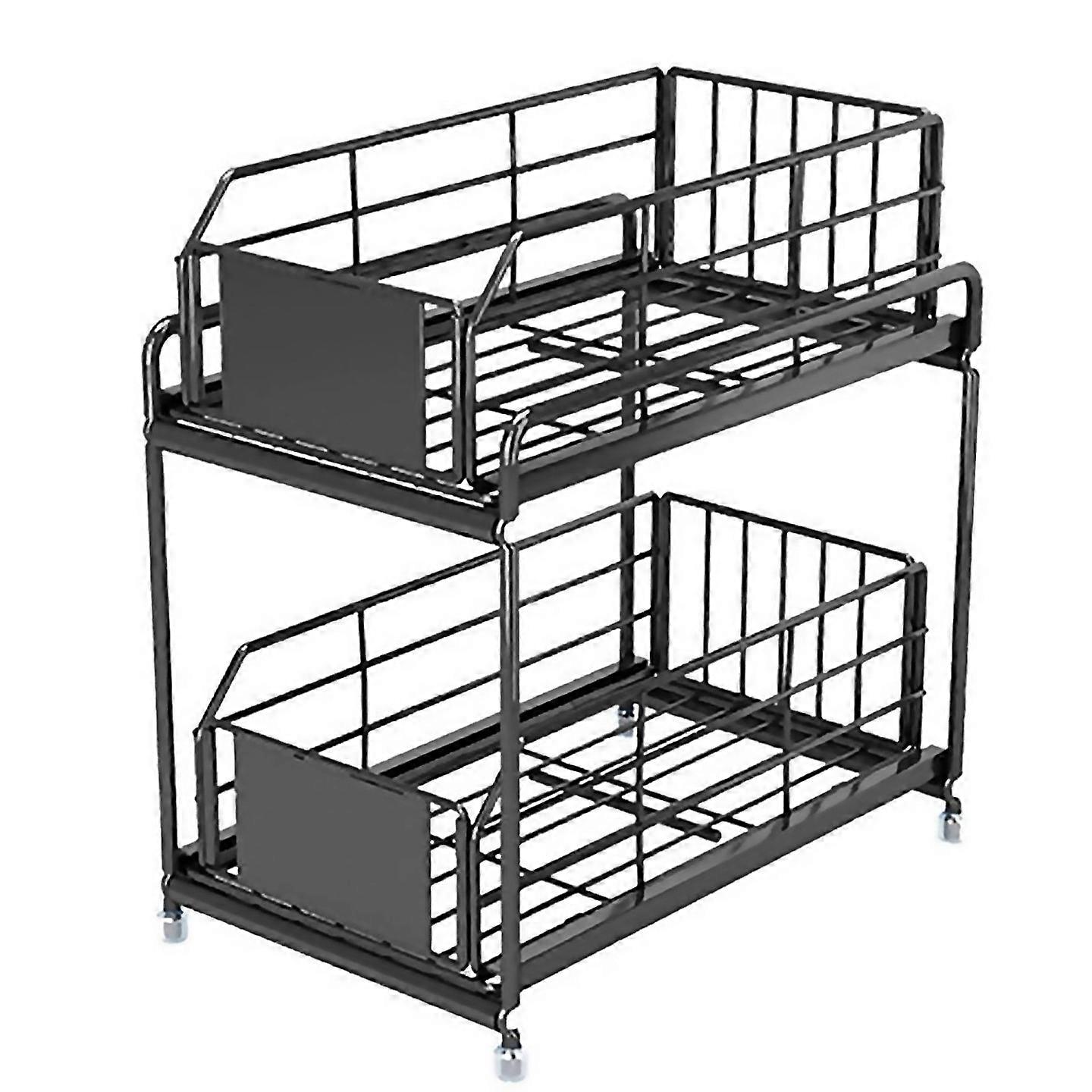 For Sliding Drawer Organizer Kitchen 2 Layer Multipurpose
