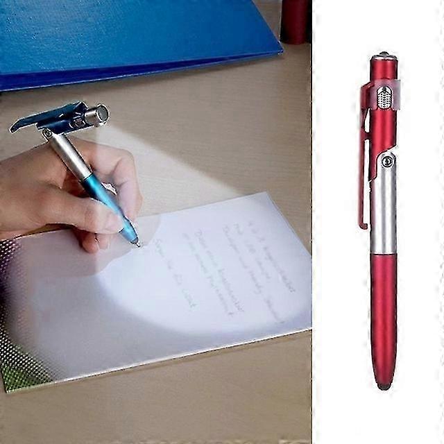 Ballpoint Pen with LED Light Multifunction Folding Stand for Phone Holder Night Reading Stationery P