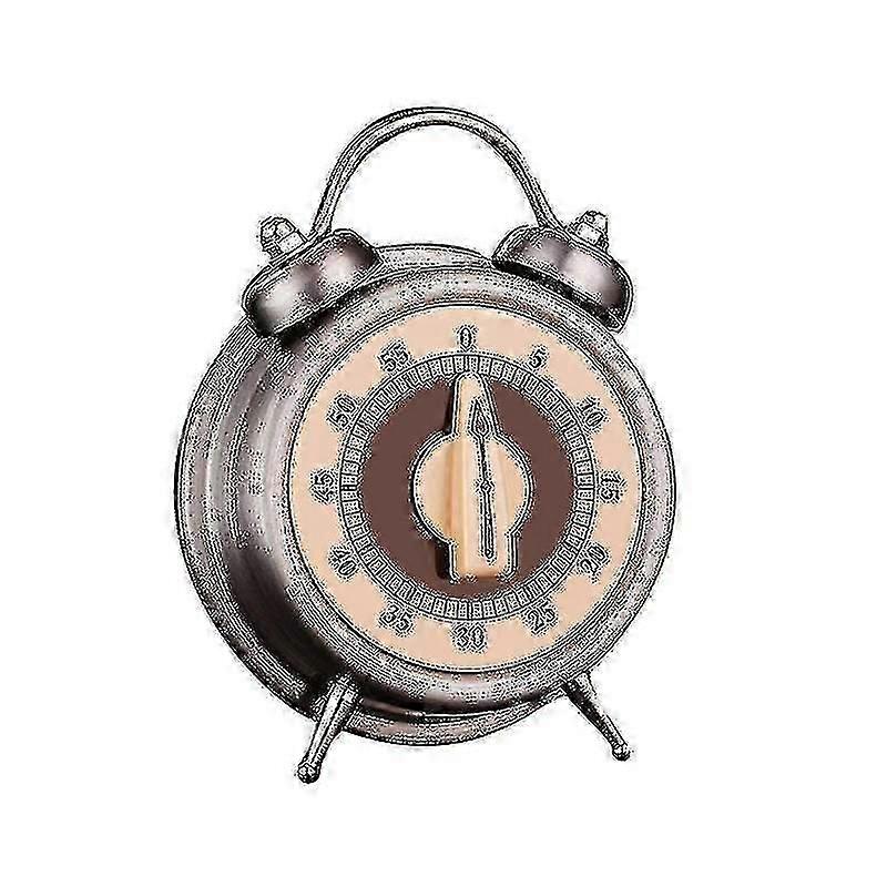 Mechanical Kitchen Timer Multi Function Baking Timer Student Time Manager (silver)