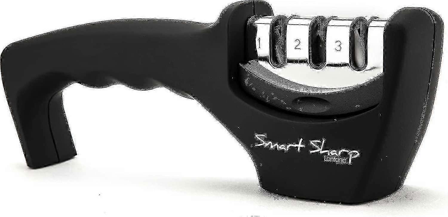 Smart Sharp 3-trins slibemaskine til køkkenknive Professionelt resultat/ergonomisk design Keramisk sten/wolframkarbid/diamant Sort/krom Fini
