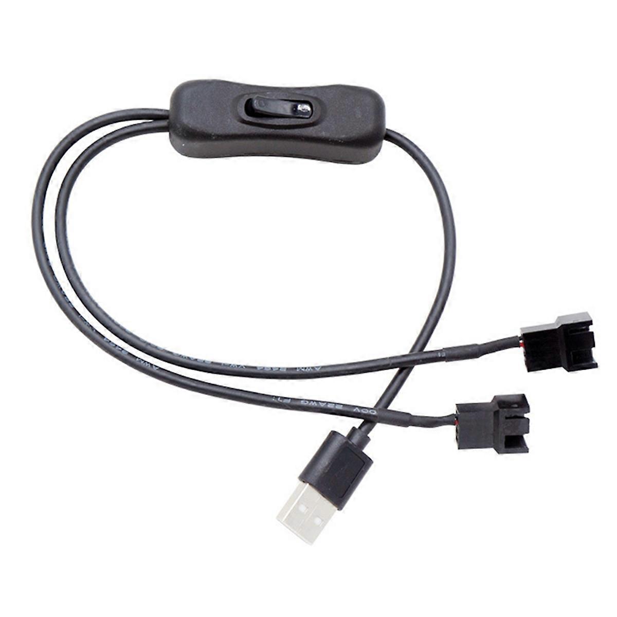 USB zu 3-Pin / 4-Pin PWM 5V USB Sleeved Lüfter Netzteil Kabel Gehäuse Lüfter Adapter Anschlusskabel mit Ein-Aus-Schalter