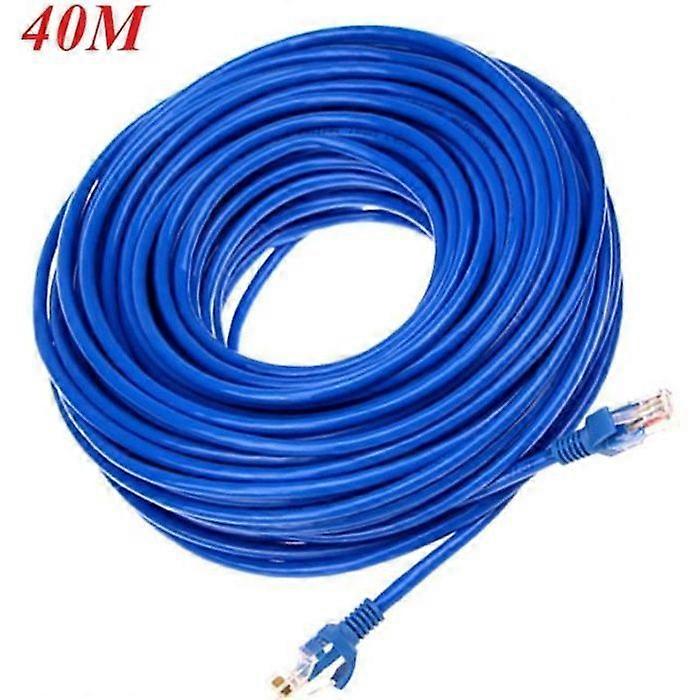 Ototon 40M Ethernet Cable Network LAN RJ45 Network Cable for PC Router TV Box Game Consoles Modem - Blue, 40M