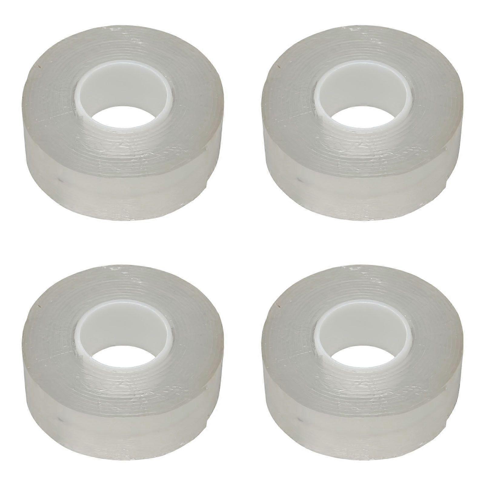 4 Rolls Double Sided Mounting Tape 9.8ft Long Each Cuttable Strong Ductility Reusable Transparent Two Sided Tape for Posters