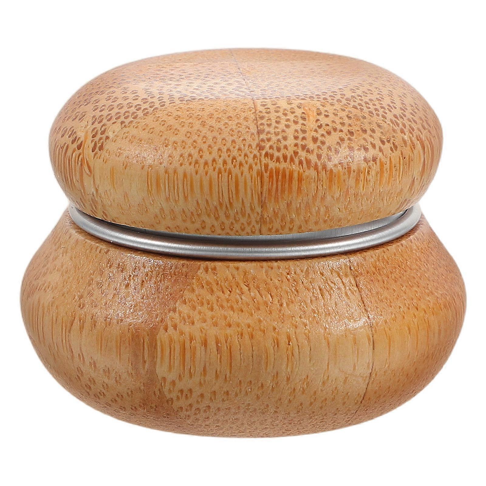 Small Trinket Box Bamboo Screw Cap Jars for Cosmetic Cream 4Pcs Portable