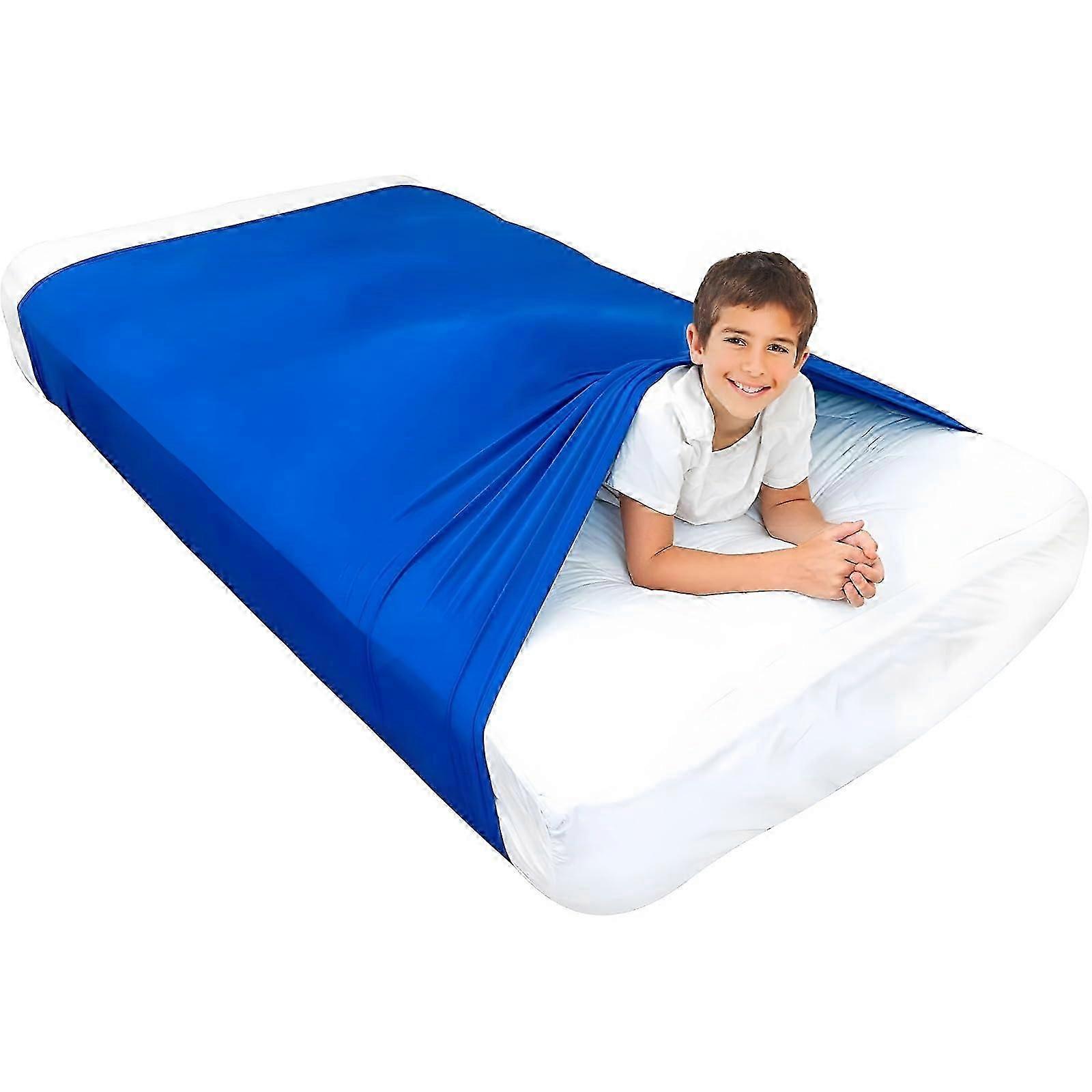 Couverture de compression sensorielle apaisante, literie en polyester extensible respirant pour les enfants atteints de SPD, TDAH, autisme, 130 x 140 cmi