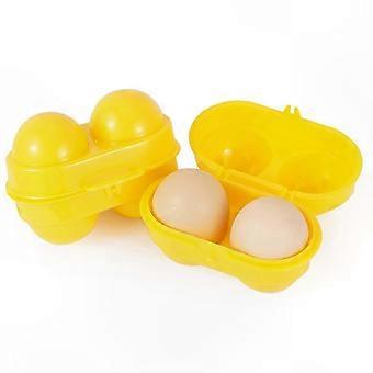 Reusable Plastic Egg Holder for Camping, Picnic, BBQ, and Hiking - 2 Grid Design Portable Carrier