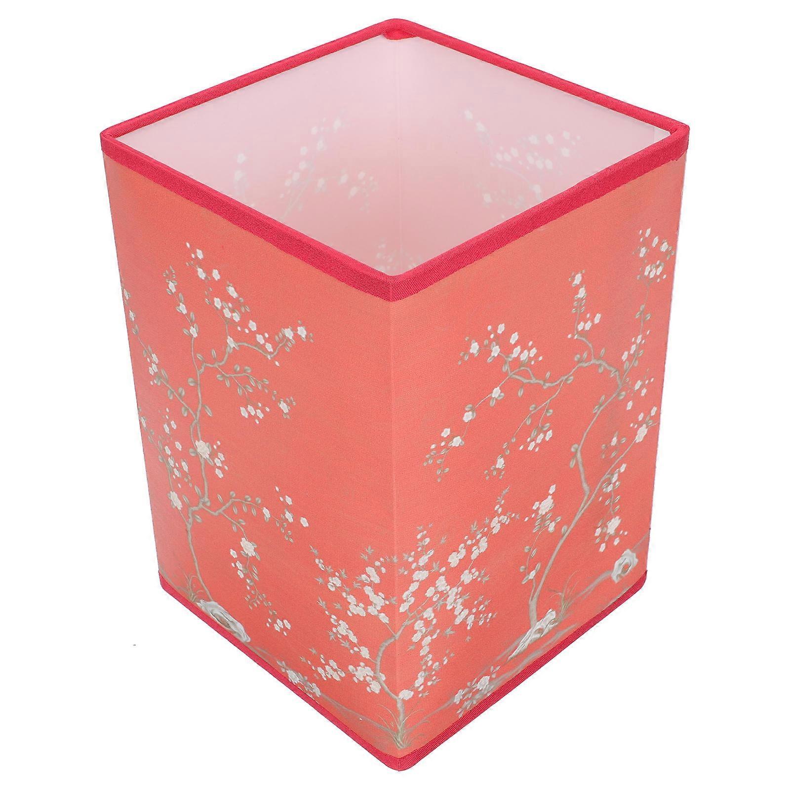 Square Chinese Style Design Desk Lamp Shade Cover For Home Decoration Café Restaurant Red 1Set