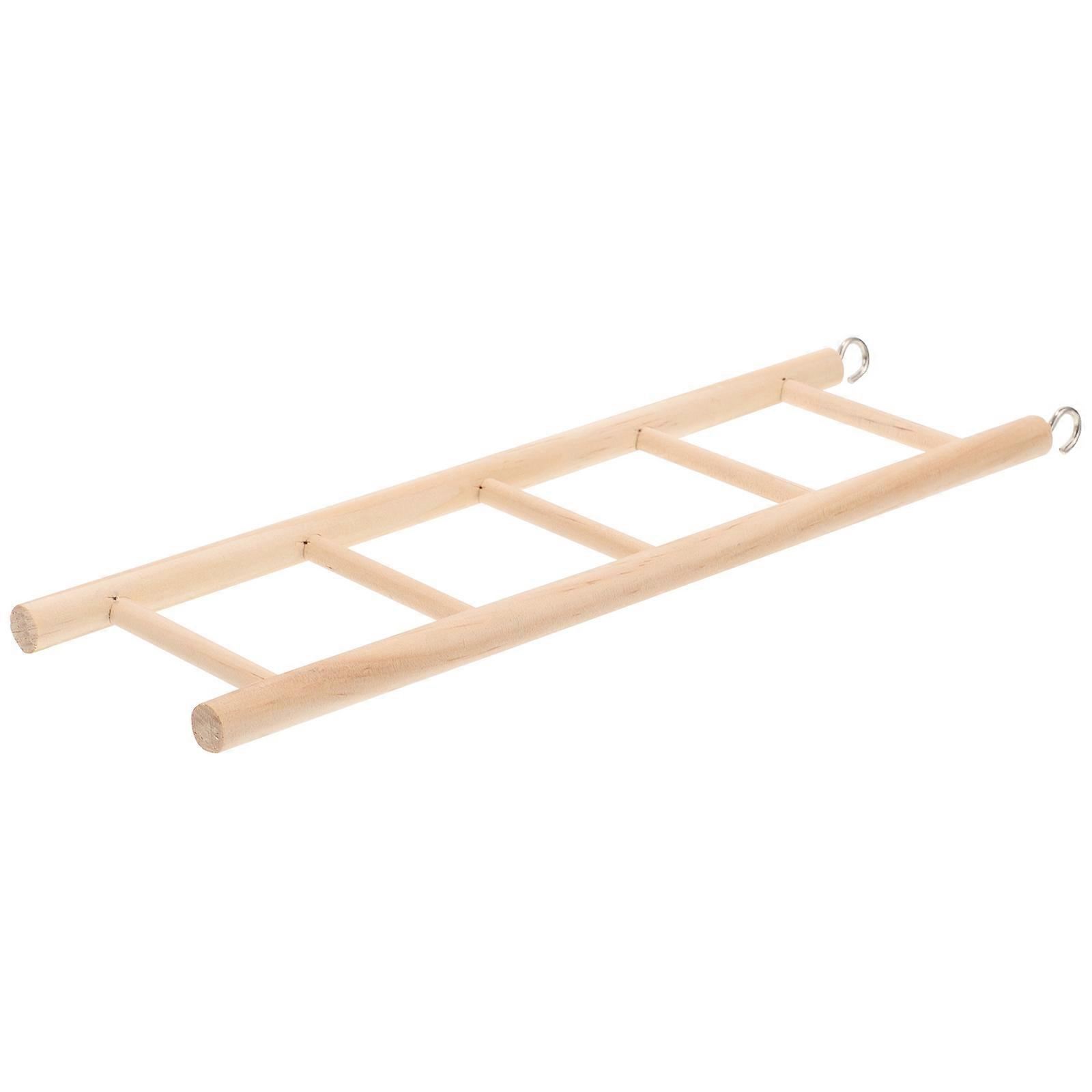 Bird Ladder Wooden Toy for Climbing 2Pcs Parrot Cage Plaything Khaki