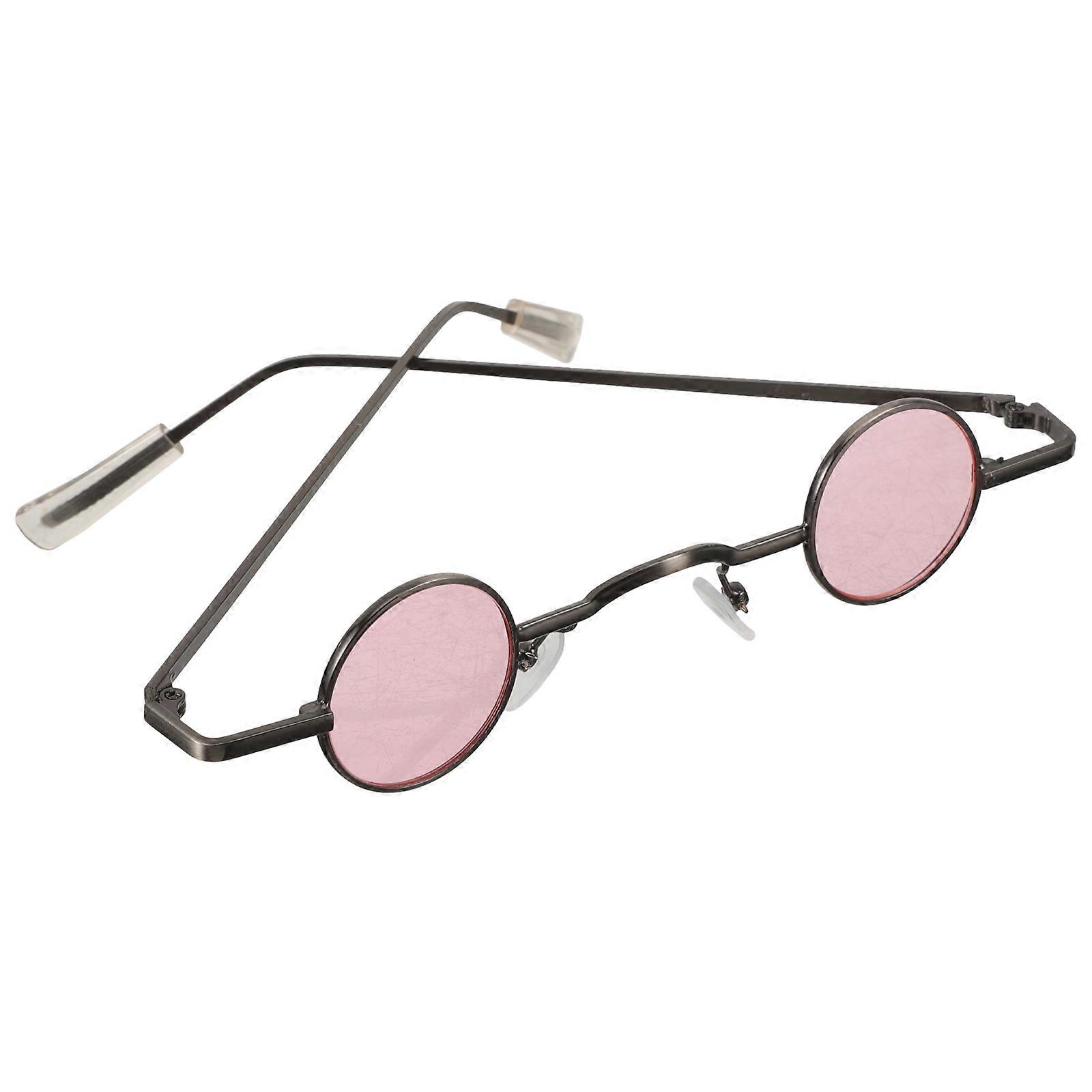 Sunglasses for Beach for Wearing 2Pcs Small Round Frame Pink Creative Eyeglasses