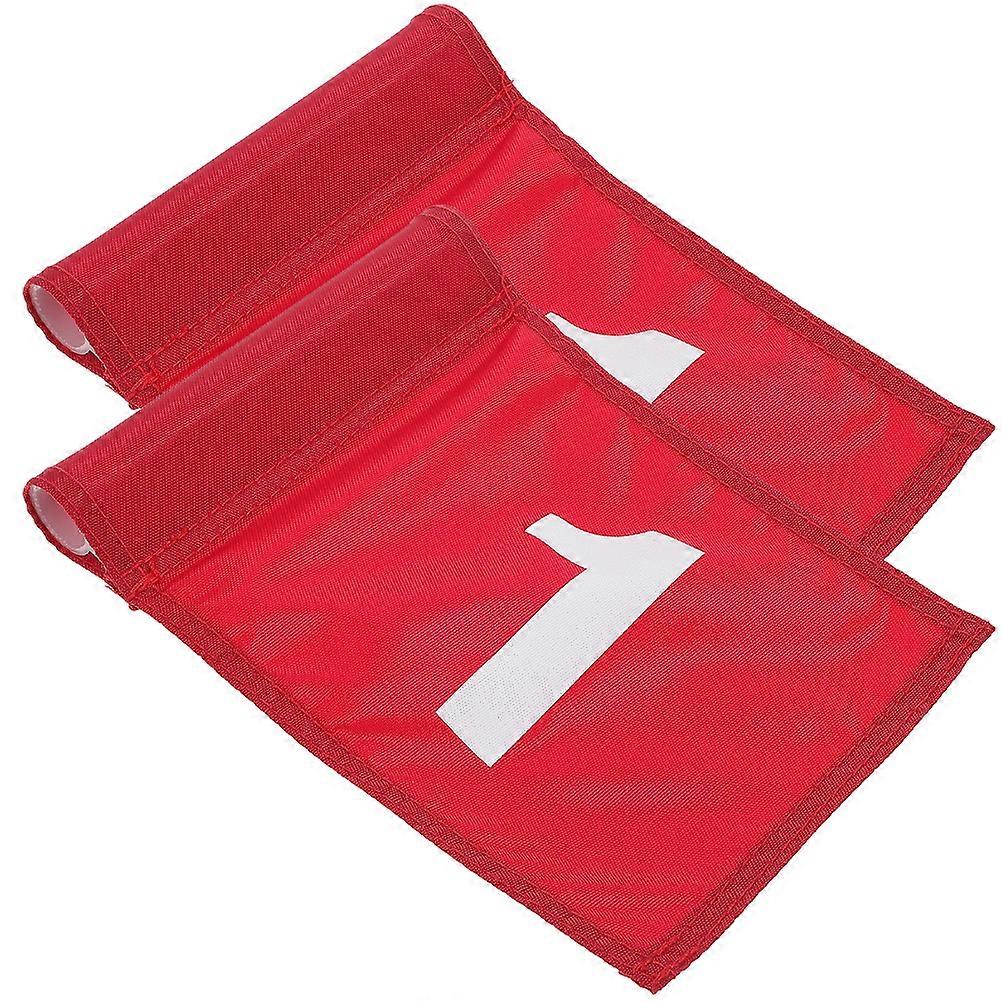 6Pcs Numbered Golfing Flags for Training Use Durable Red Nylon