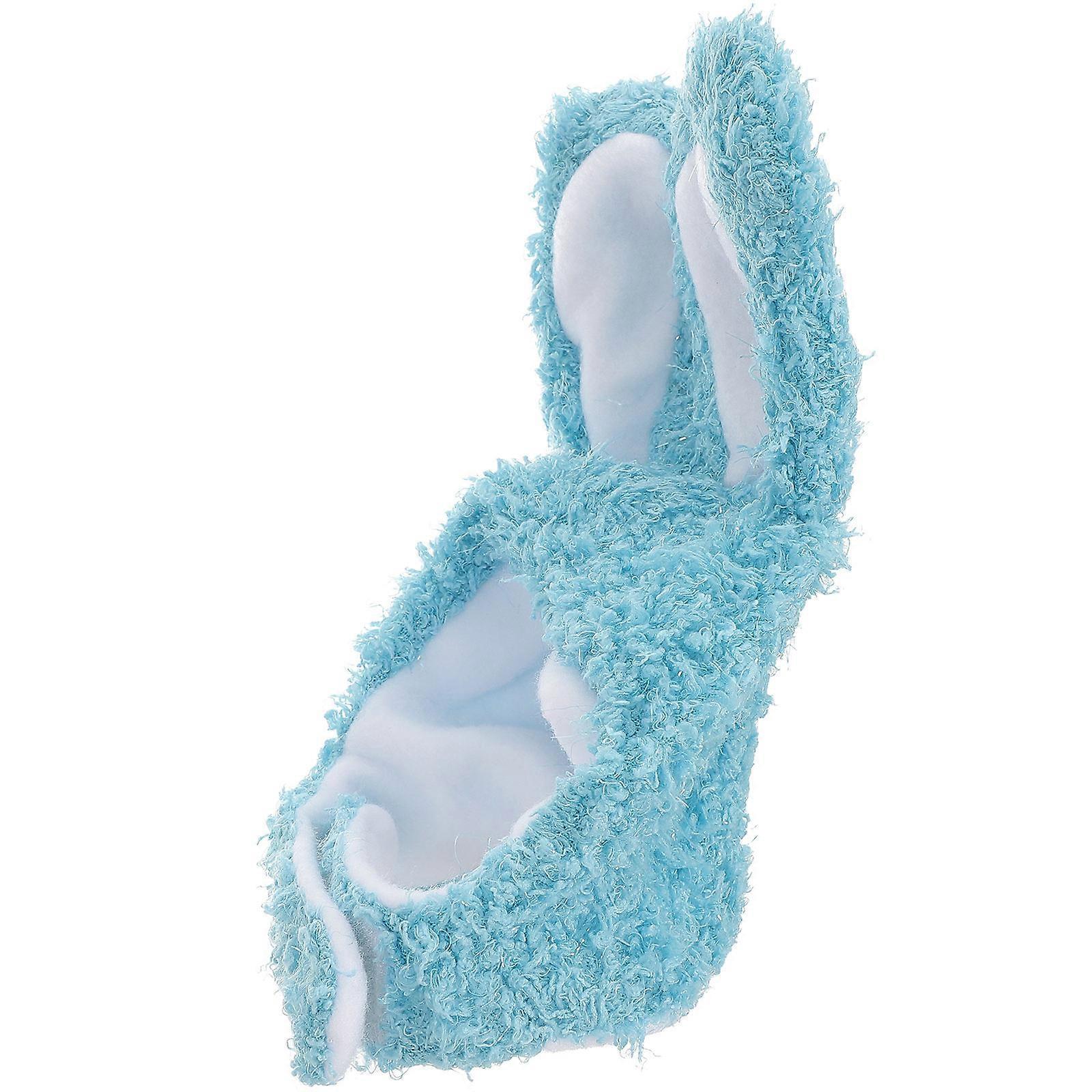 Bunny Costume Set for Pet with Round Base and Bunny Ears in Blue Material for Photo Prop 1Set