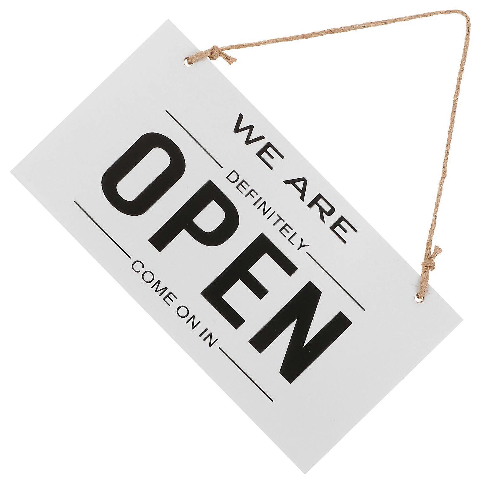 Business Open Sign Wooden Sign for Home Use 2Pcs Double Sided