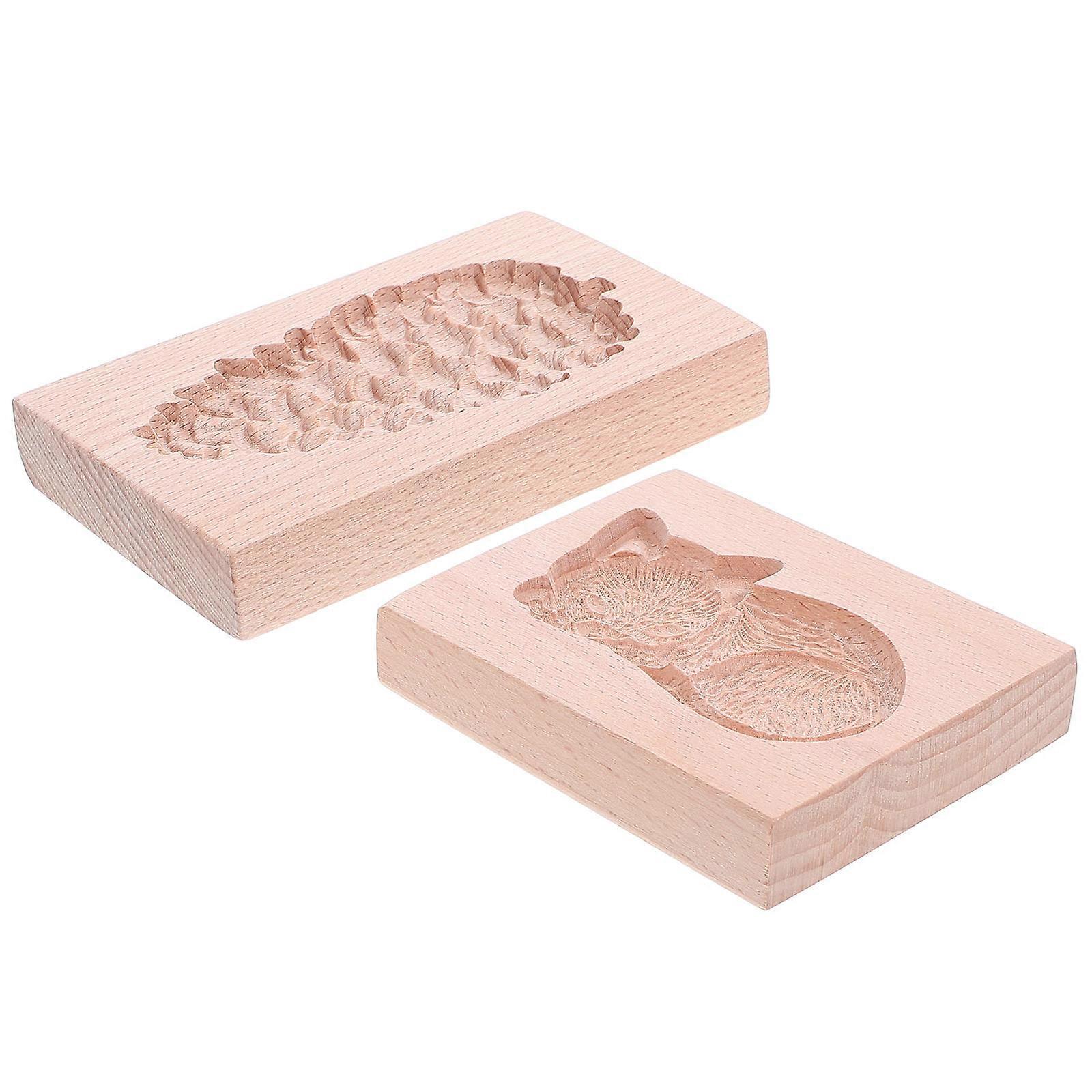 Cookie Molds for Baking Made of Wood with 8Pcs Biscuit Press Stamps Set