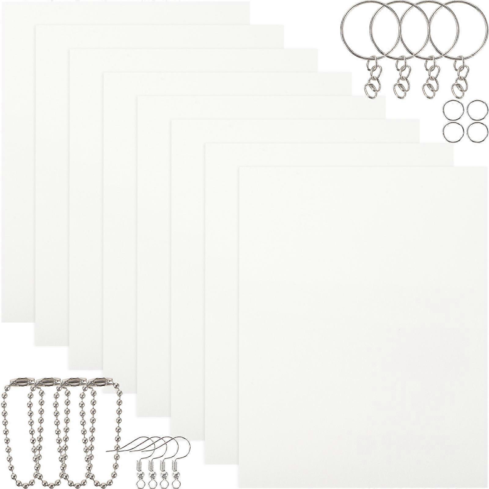 Shrink Sheet Keychain Set DIY Keychain Kit for Craft Projects 2Sets