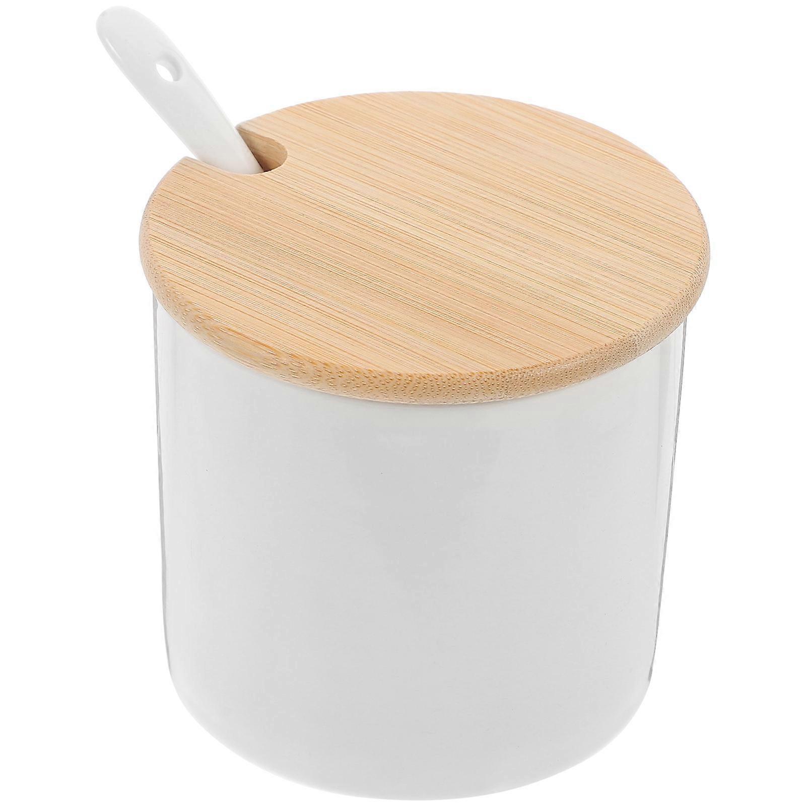 4 Sets Ceramic Condiment Jar 8.50X8.50X8.20CM Chic Style Ideal For Professional Chefs Space-saving Storage