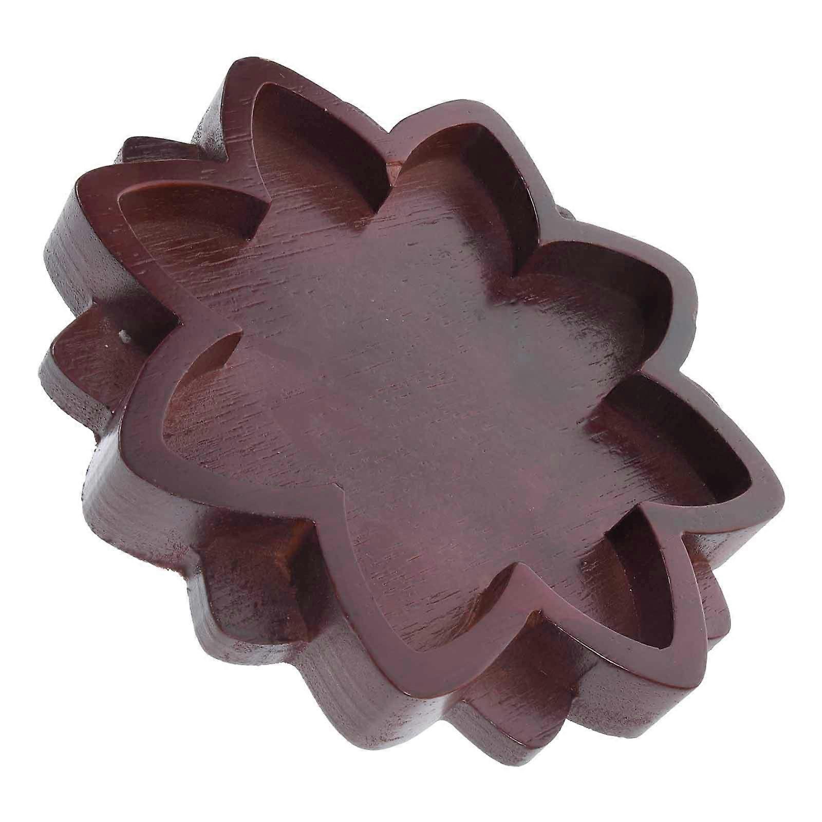 Wooden Crystal Tray Lotus Shape for Trinket Display 5Pcs