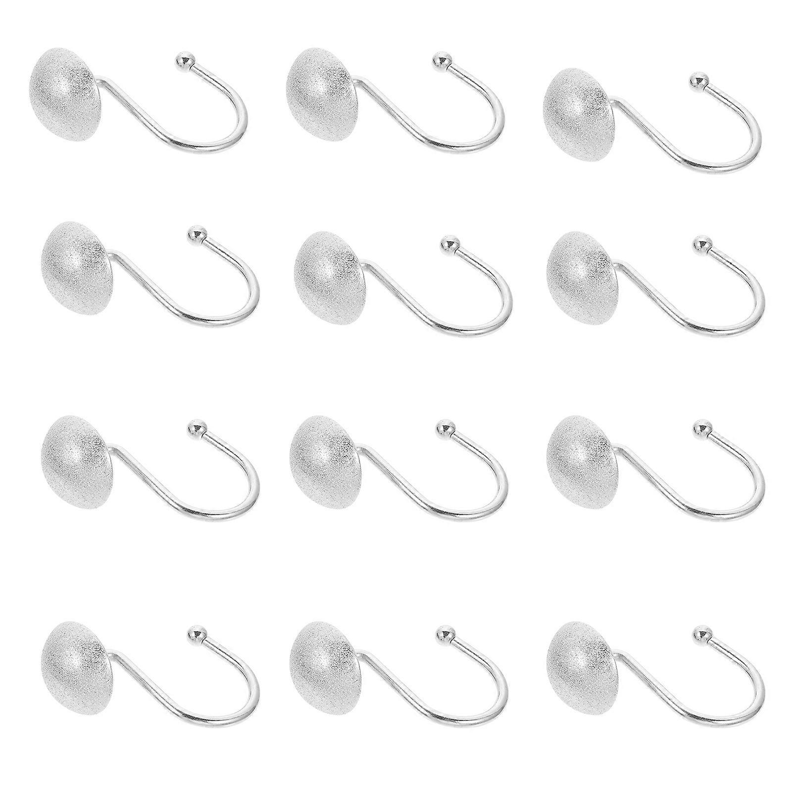 Frosted Shower Curtain Hooks Semicircle Style for Hanging 48Pcs