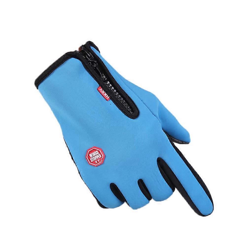 Warm Gloves Riding Bike Gloves for Wearing Creative Screen Touch Design Blue